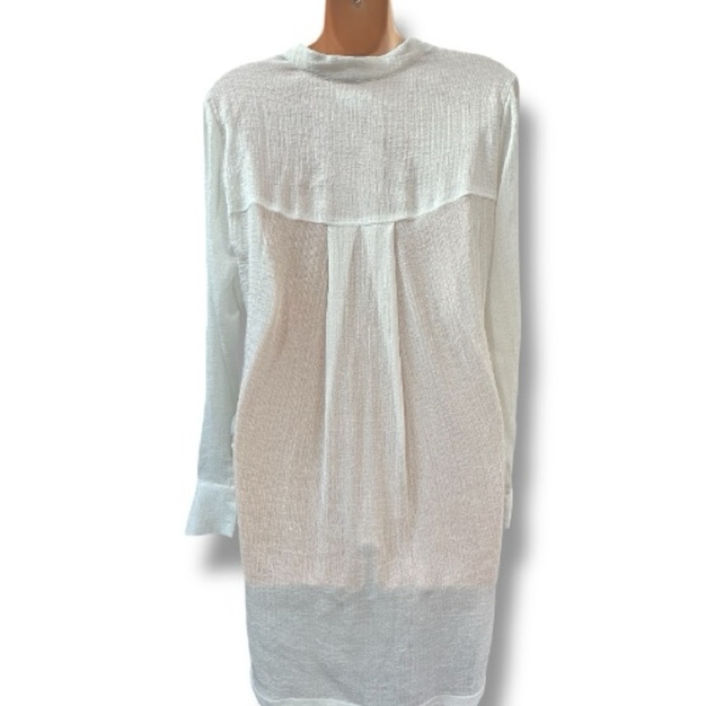 Helmut Lang Oversized Sheer White Capsule Wardrobe Blouse sz S - Picture 5 of 9